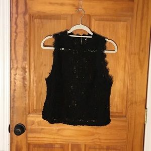 Zara black lace mock neck tank